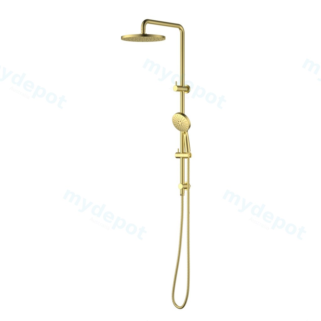 [44691] Otus Round Multi-Function Shower Set Brushed Gold,304SS Stainless Steel Rail, 250mm ABS Shower Head,1.5m PVC Hose