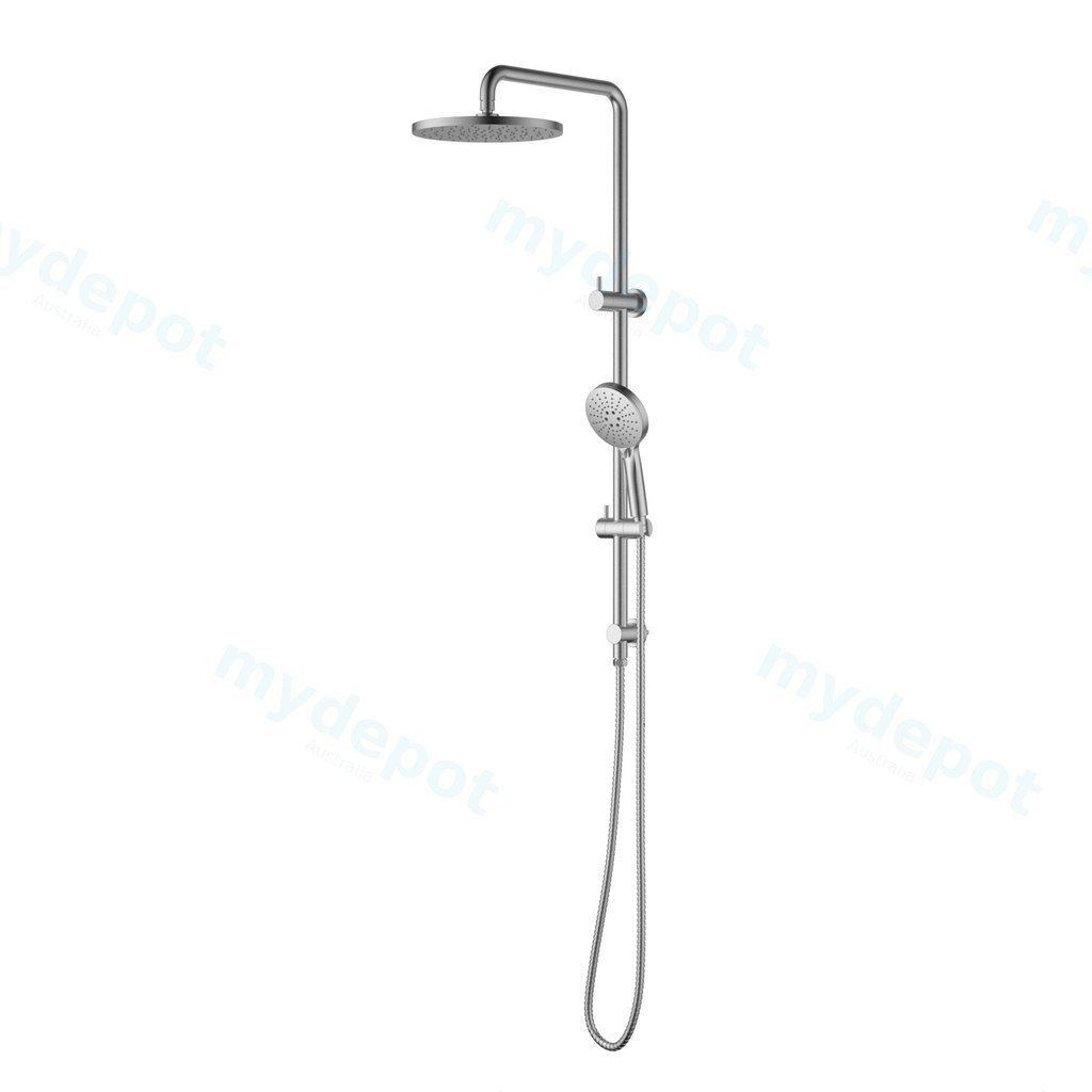 [44692] Otus Round Multi-Function Shower Set Brushed Nickel,304SS Stainless Steel Rail, 250mm ABS Shower Head,1.5m PVC Hose