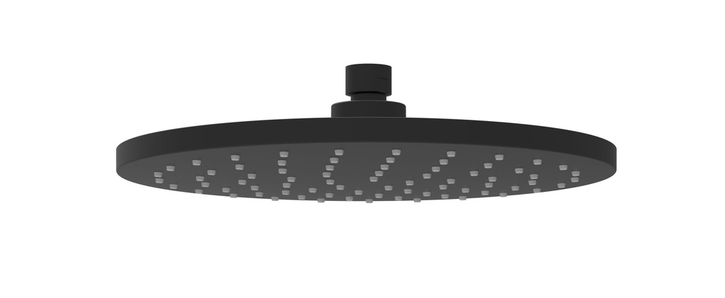 Otus Round Plastic Shower Head 200mm Matte Black