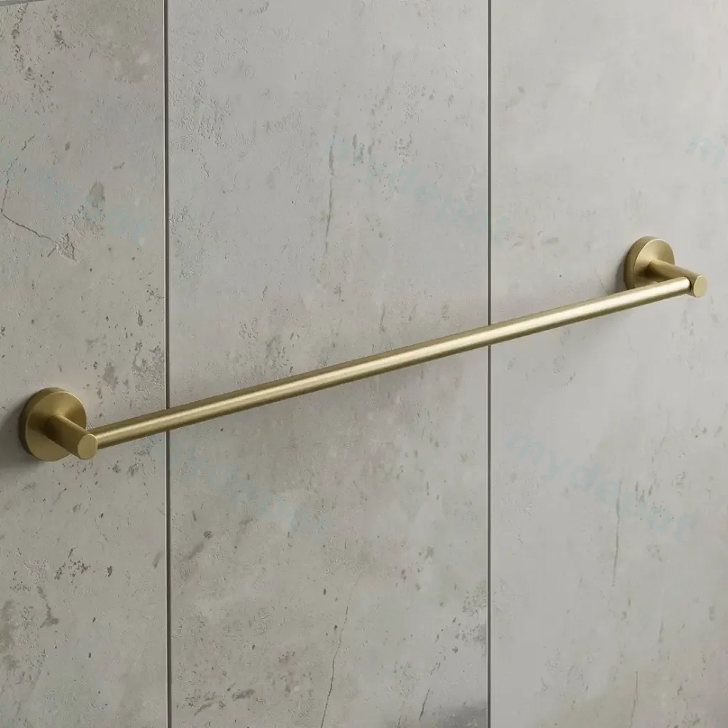 Otus Round Single Towel Rail 600mm(Brushed Gold)
