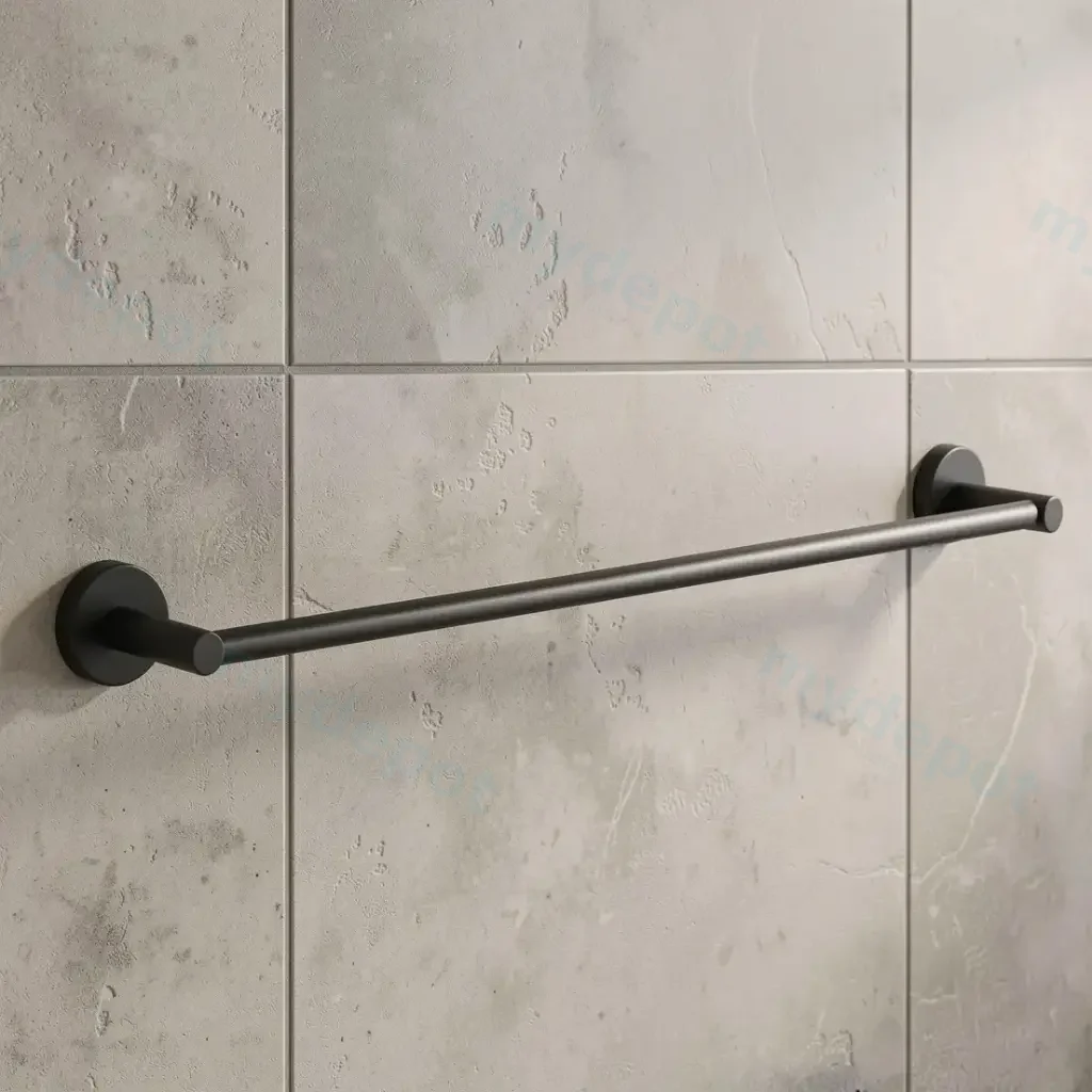 [43650] Otus Round Single Towel Rail 600mm(Matt Black)