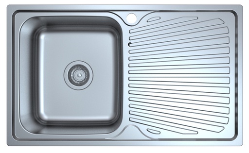 Otus Single Bowl & Drainer Sink 800 x 480 x 178mm(304 Stainless Steel)