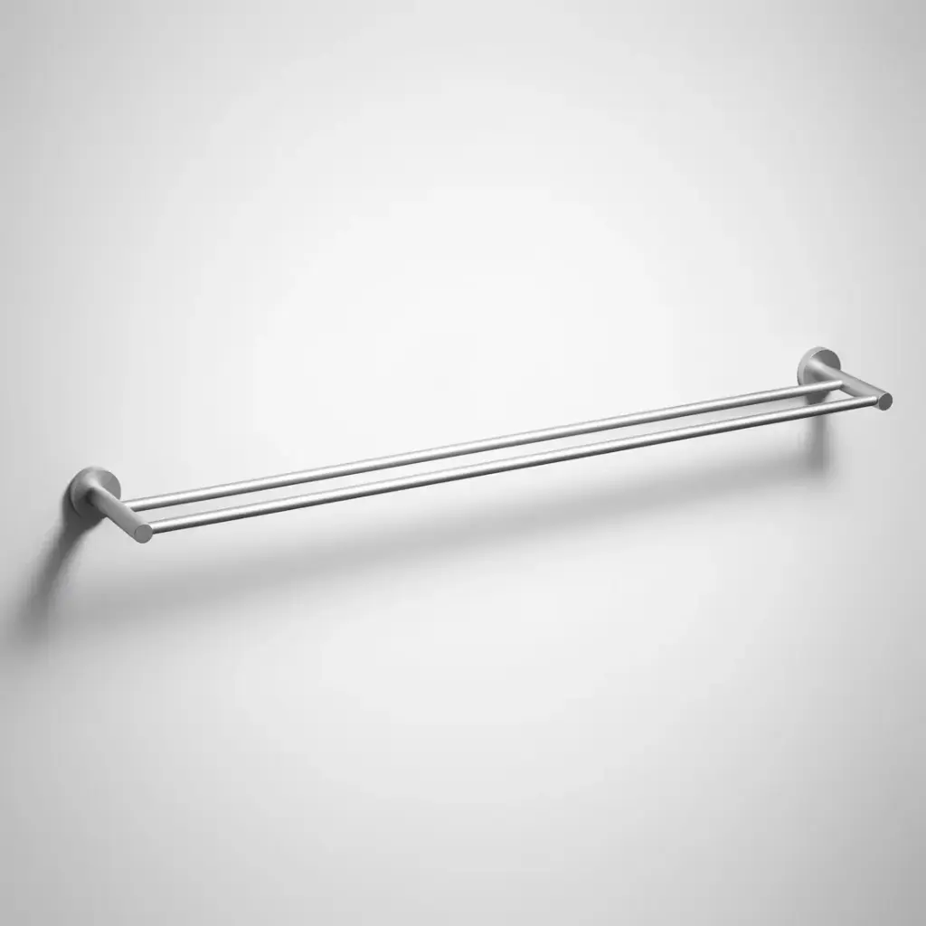 Otus Slimline Double Towel Rail 900mm Brushed Stainless Steel