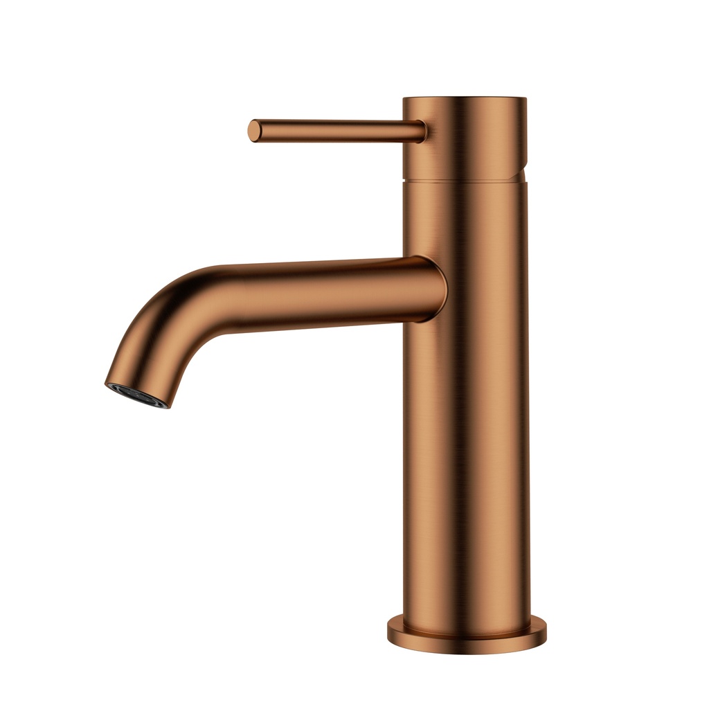 [44918] Otus Slimline SS Basin Mixer Curved Spout Brushed Copper
