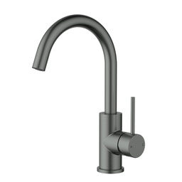Otus Slimline SS Gooseneck Basin Mixer Gun Metal