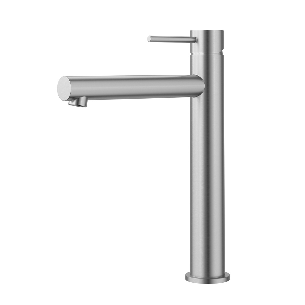 Otus Slimline SS Highrise Basin Mixer Brushed Stainless Steel