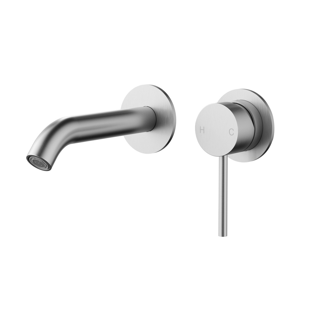 Otus Slimline SS Wall Basin Mixer Separate Back Plate Trim Kits Brushed Stainless Steel