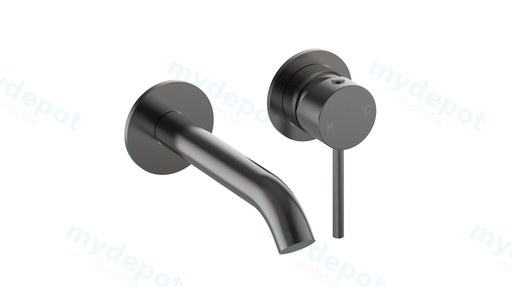 [44365] Otus Slimline SS Wall Basin Mixer Separate Back Plate Trim Kits in Gun Metal