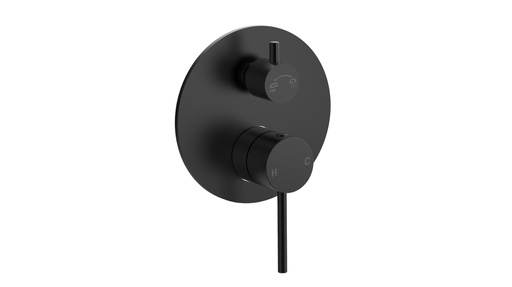 Otus Slimline SS Wall Diverter Mixer Trim Kits in Matt Black
