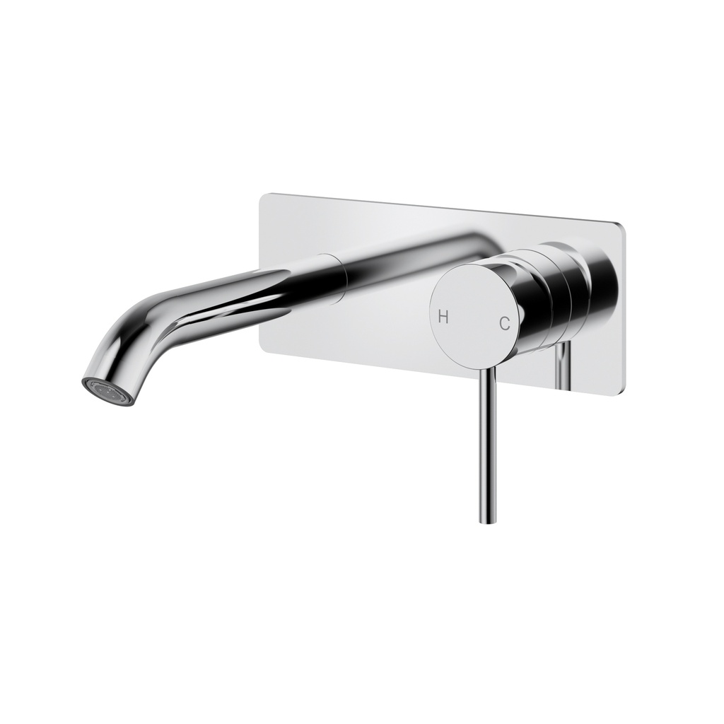 Otus Slimline Wall Basin Mixer Trim Kit 220mm Spout Chrome
