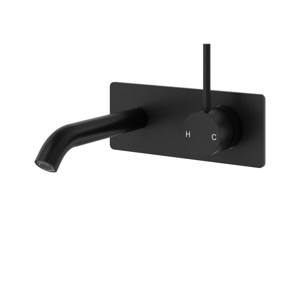 Otus Slimline Wall Basin Mixer Trim Kit Lever Up Matt Black