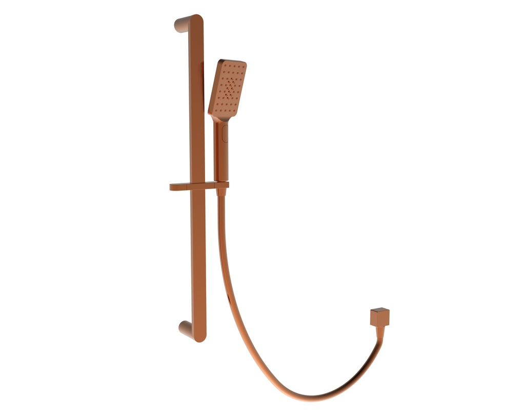 Oval Brass Brushed Bronze Square Sliding Rail Shower 3 Spray Function Hand Shower Head