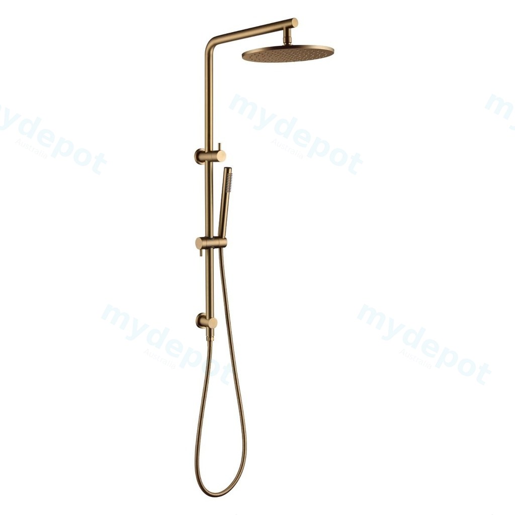 [40800] Pentro 10" Brushed Yellow Gold Round Handheld Shower Station