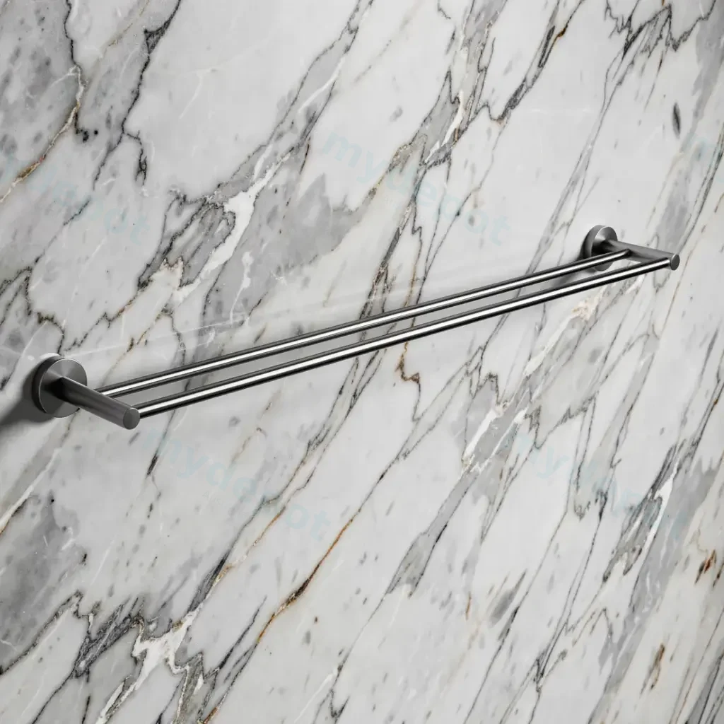Pentro Brushed Nickel Double Towel Rail 800mm(Cuttable)