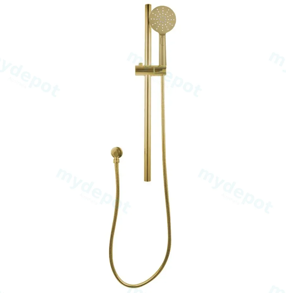 [40799] Pentro Brushed Yellow Gold Round Handheld Shower Rail Set