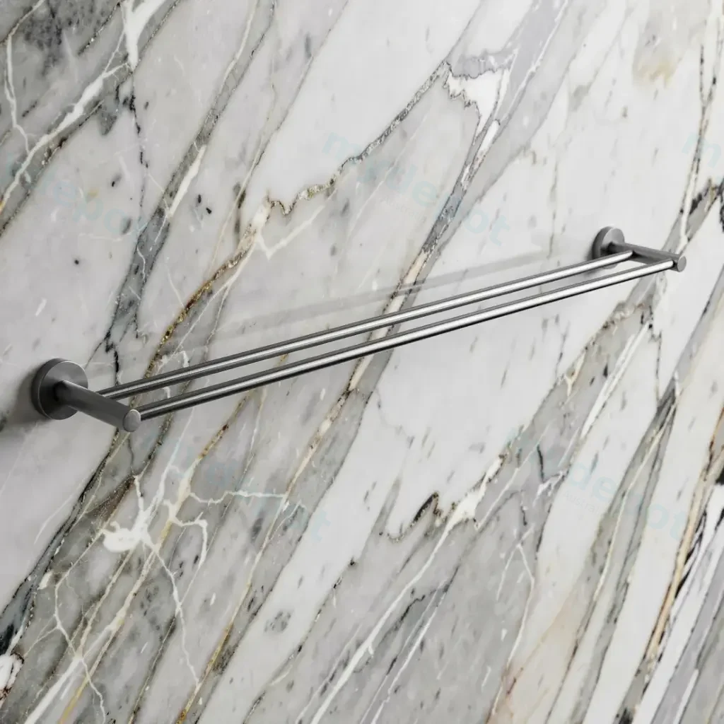 [40862] Pentro Gun Metal Grey Double Towel Rail 790mm(Cuttable)