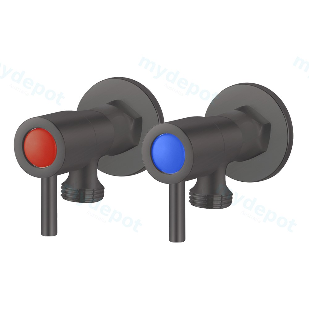 [40849] Pentro Gun Metal Grey G 3/4" Washing Machine Taps SET
