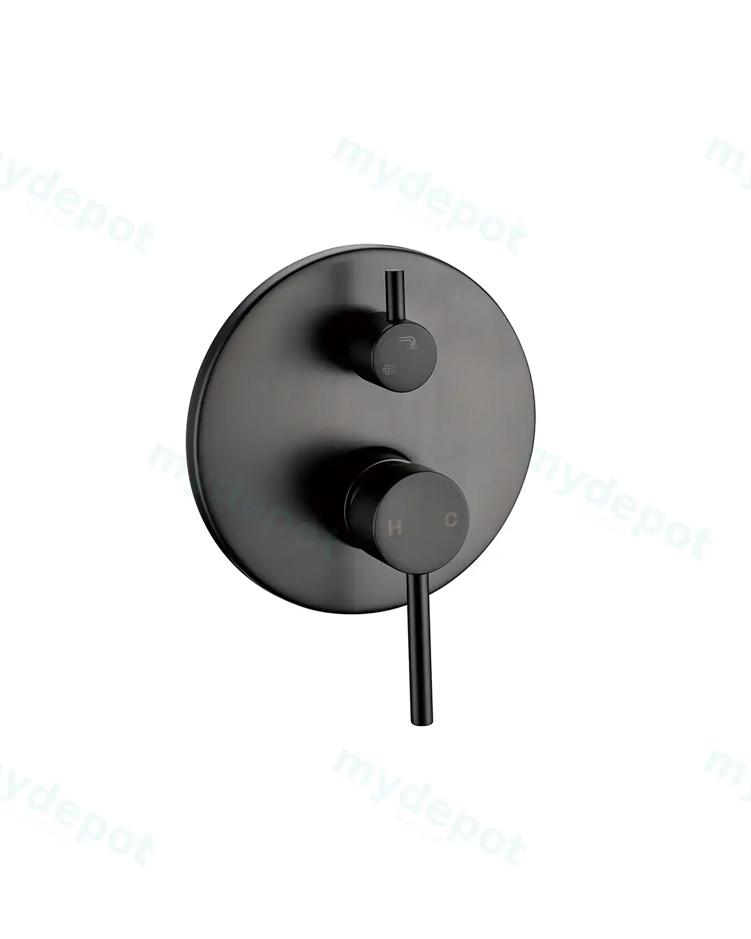 [40846] Pentro Gun Metal Grey Round Shower Mixer