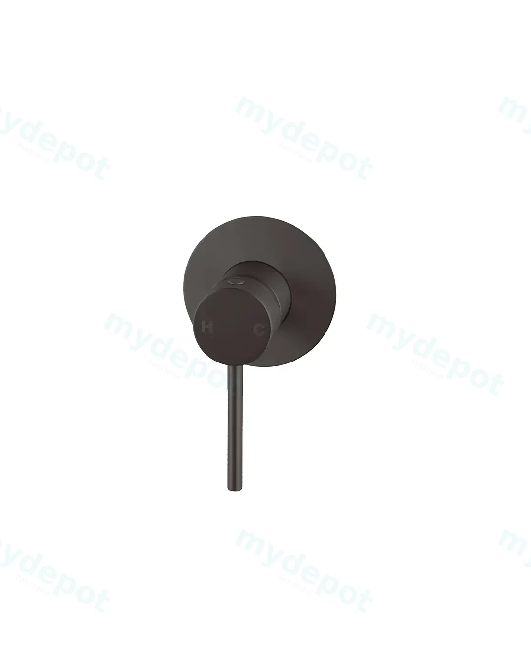 Pentro Gun Metal Grey Round Shower Mixer Tap with 65mm Cover plate