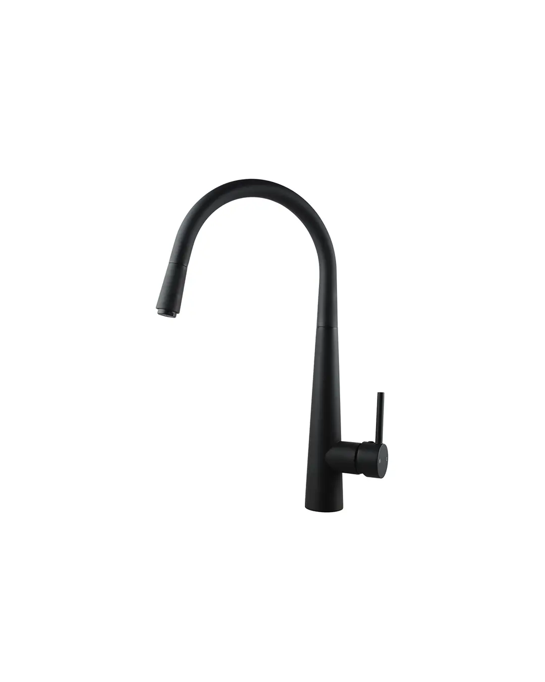 Pentro Matte Black Round Pull Out Kitchen Mixer