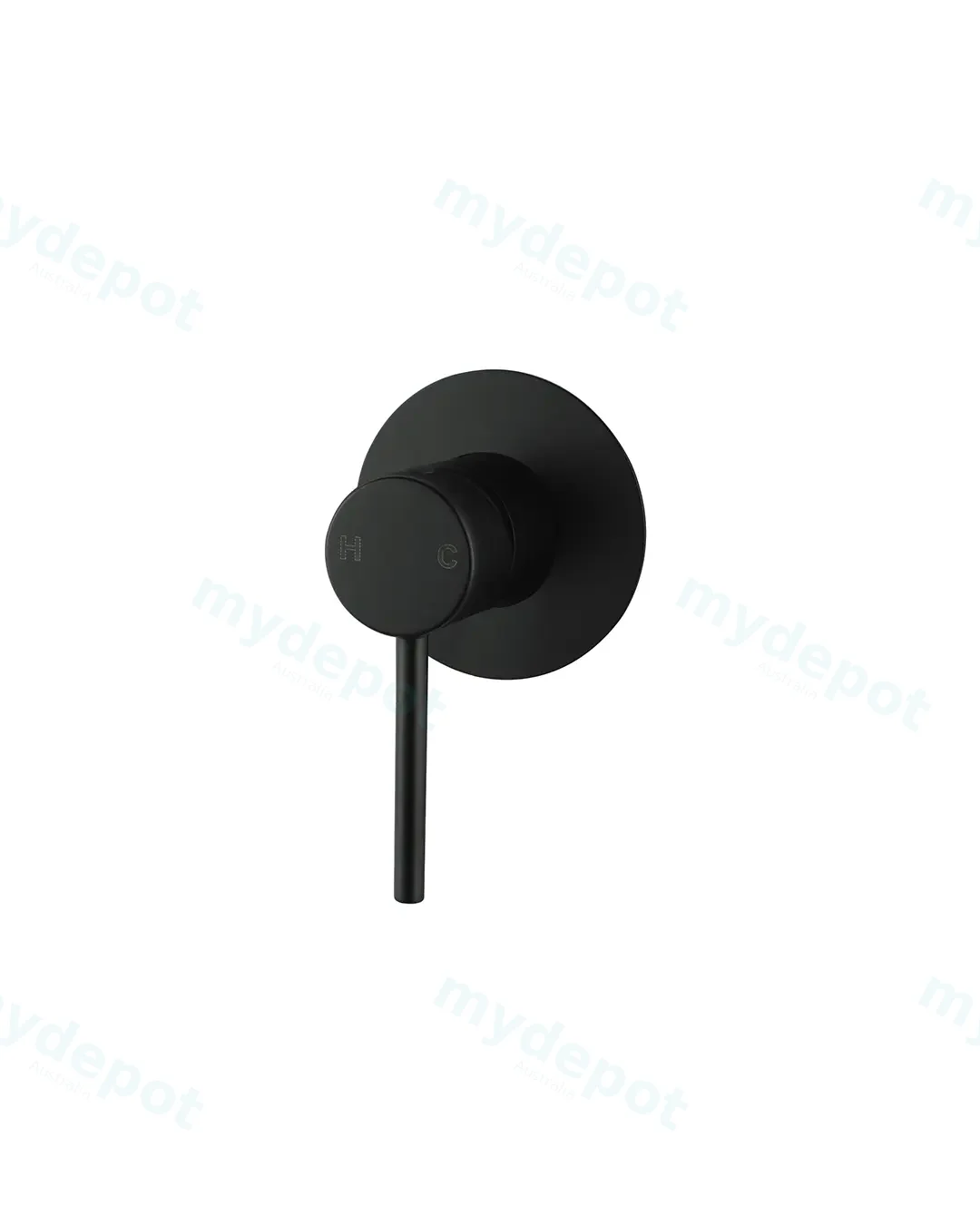 [40754] Pentro Matte Black Round Shower Mixer Tap with 65mm Cover plate