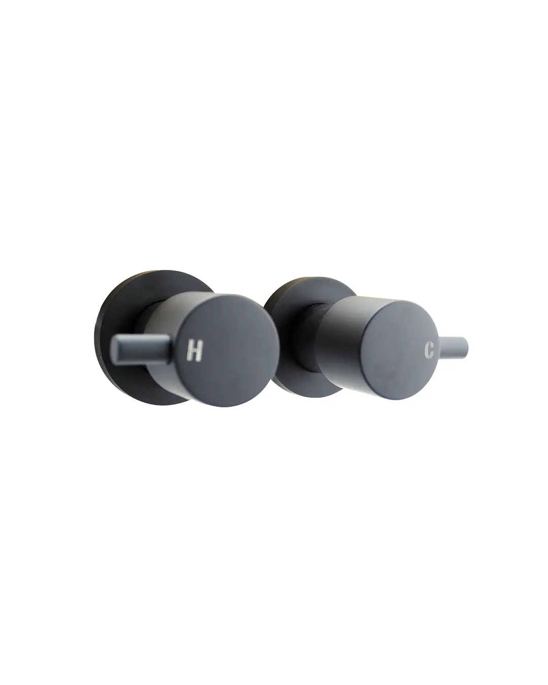 [40757] Pentro Matte Black Round Shower Taps