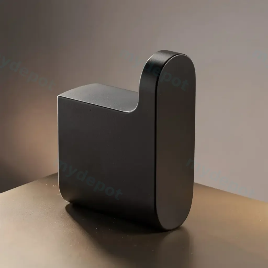 [41077] Persano Matte Black Zinc Alloy Robe Hook