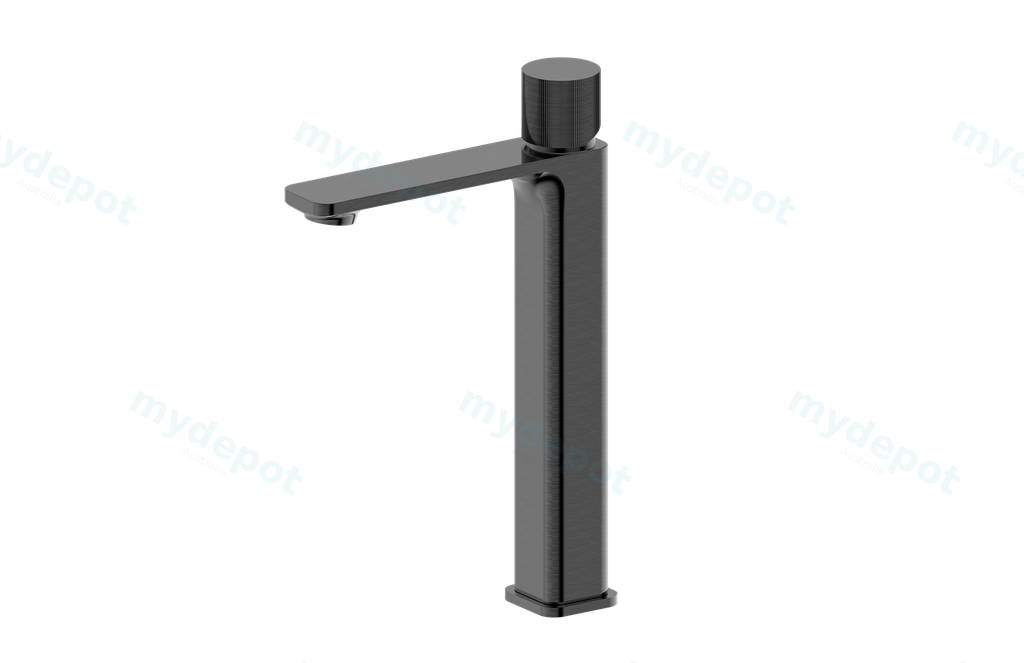Qi Kasten Tower Basin Mixer Burshed Gun Metal