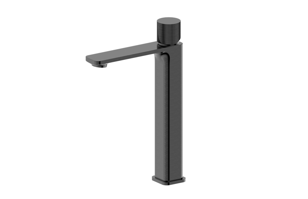 Qi Kasten Tower Basin Mixer Burshed Gun Metal
