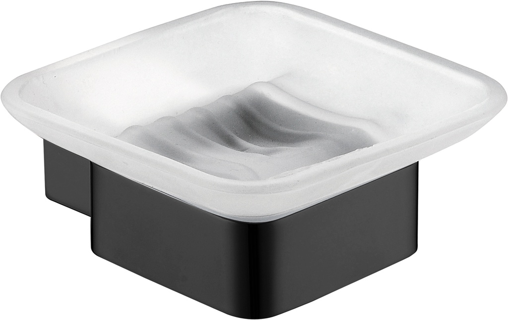 Rosa Glass Soap Dish(Matt Black)
