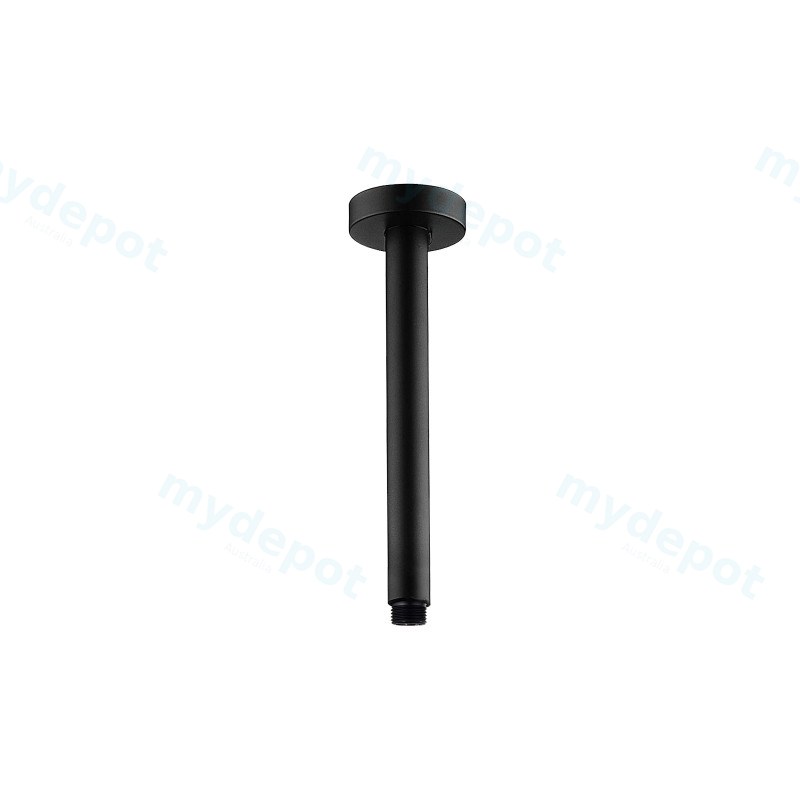 Round Black Ceiling Shower Arm 200mm