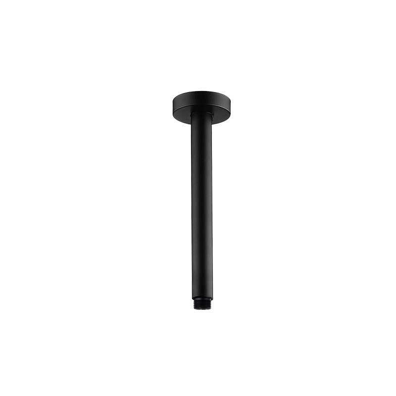 Round Black Ceiling Shower Arm 200mm