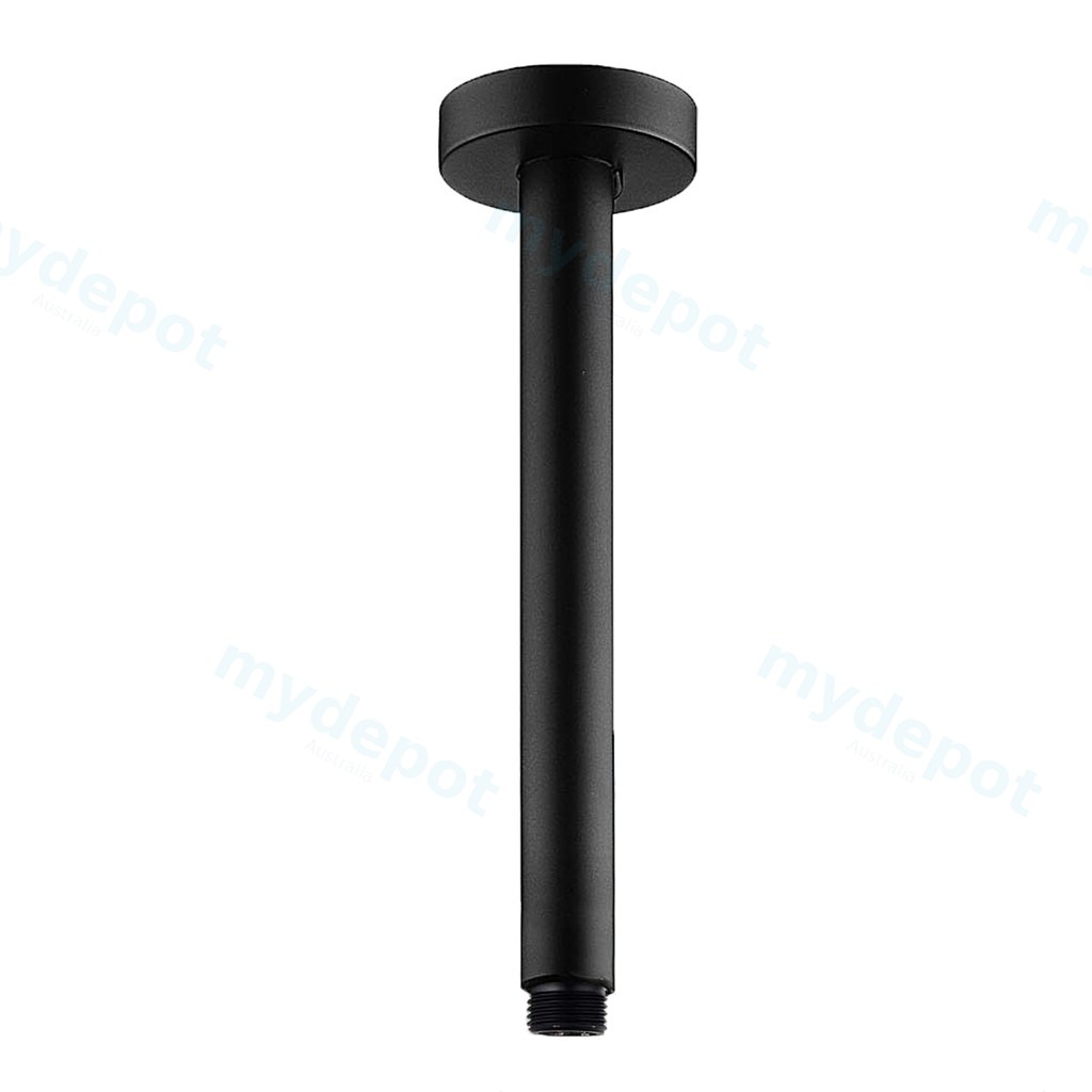 Round Black Ceiling Shower Arm 300mm