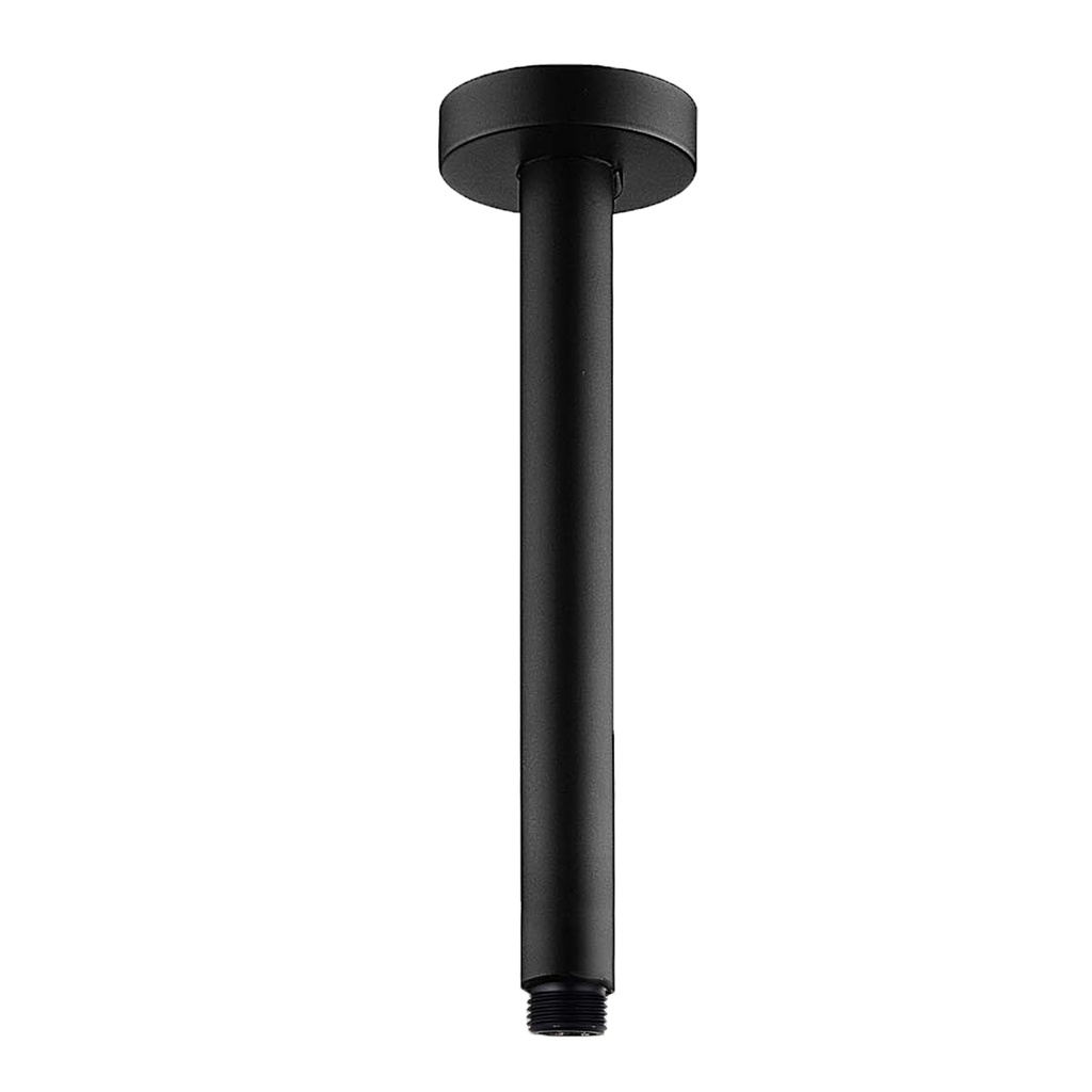 Round Black Ceiling Shower Arm 300mm