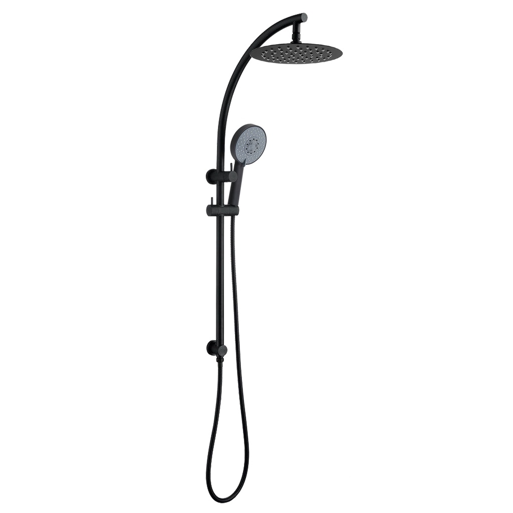 Round Black Shower Station without Shower Head and Handheld Shower