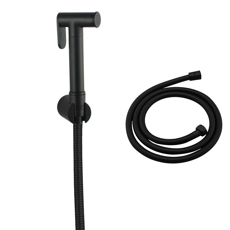 [41475] Round Brass Black Toilet Bidet Spray Kit With 1.2m Stainless Steel Hose