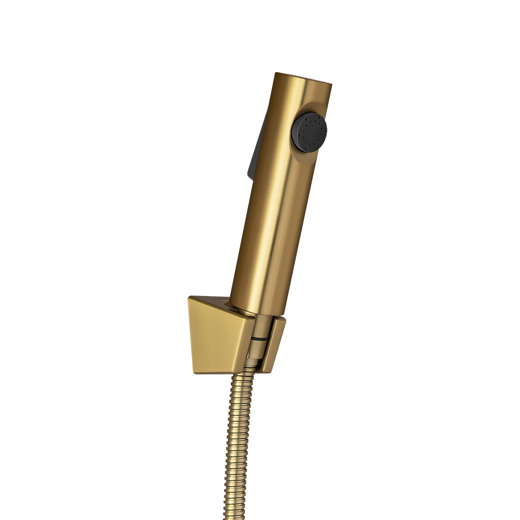 [41480] Round Brushed Yellow Gold ABS Toilet Bidet Spray Kit With Stainless Steel Hose