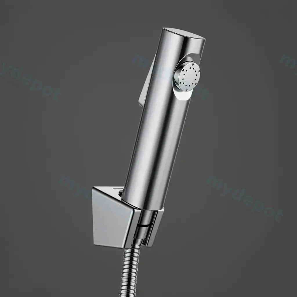 [41478] Round Chrome ABS Toilet Bidet Spray Kit With Stainless Steel Hose