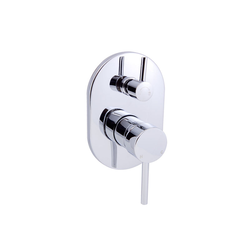 Round Chrome Shower Diverter Mixer