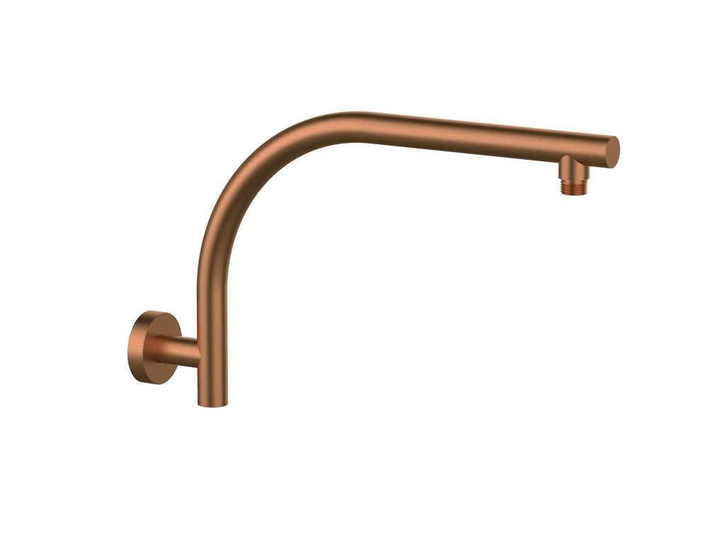 Round Curved Shower Arm Brushed Bronze