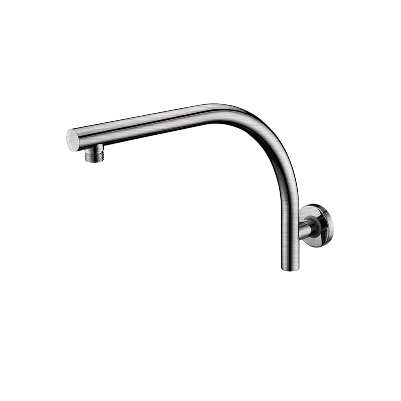 Round Curved Shower Arm Brushed Nickel