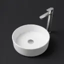 Round Gloss White Ceramic Above Counter Basin Non-overflow