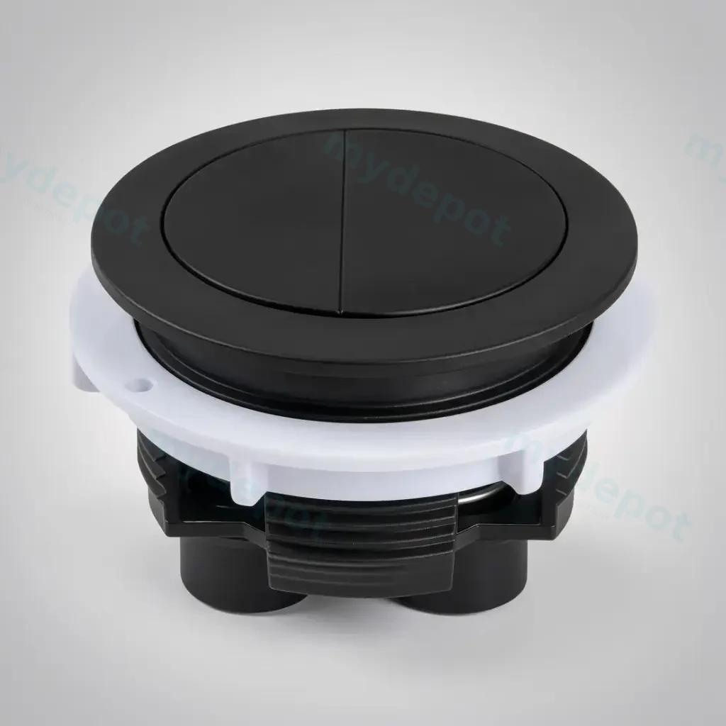 Round Press Button Matte Black