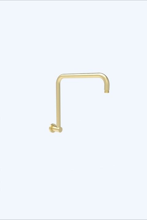 [44407] Round Rectangle Curved Shower Arm Brushed Gold