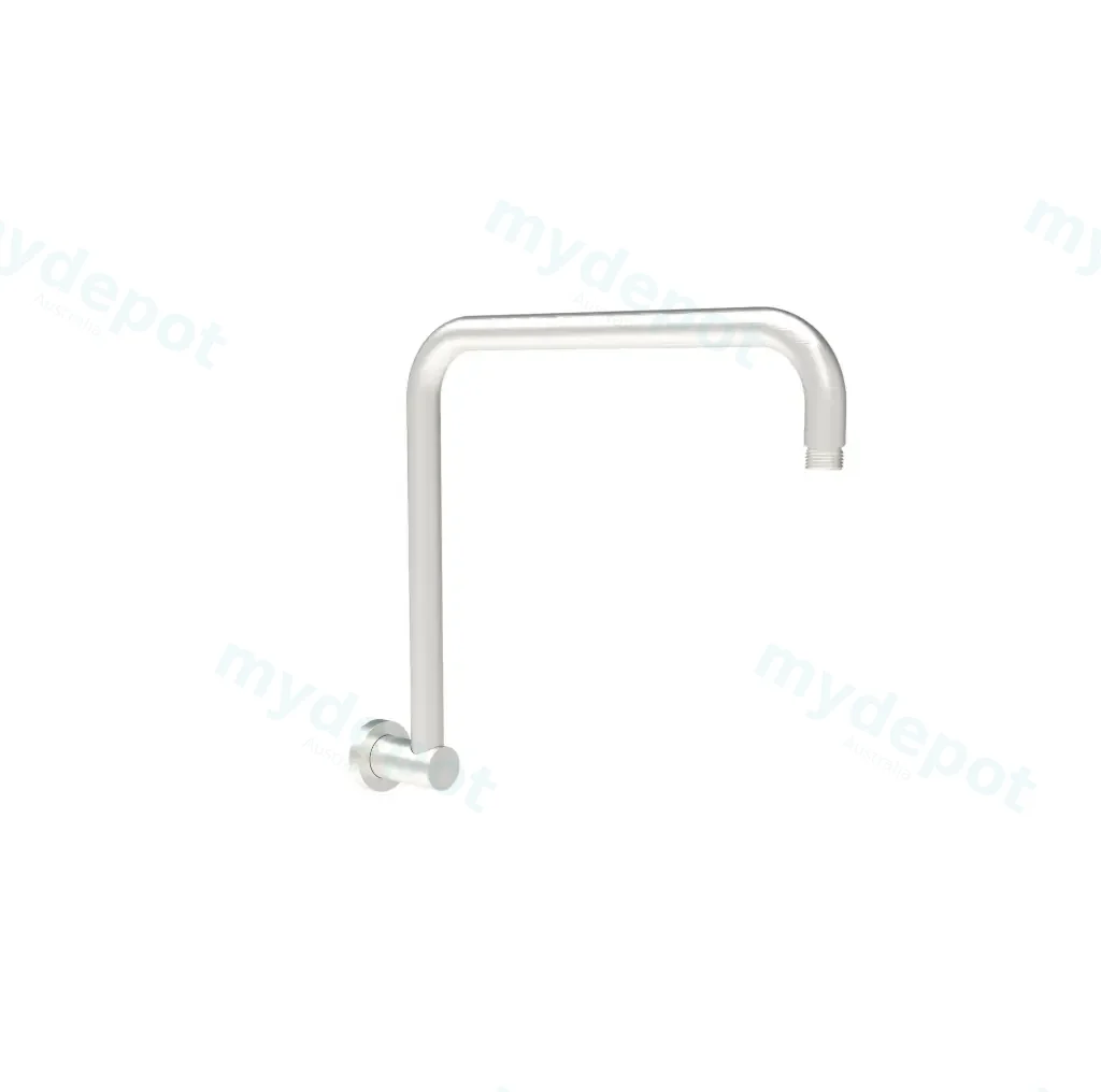 Round Rectangle Curved Shower Arm Brushed Nickel