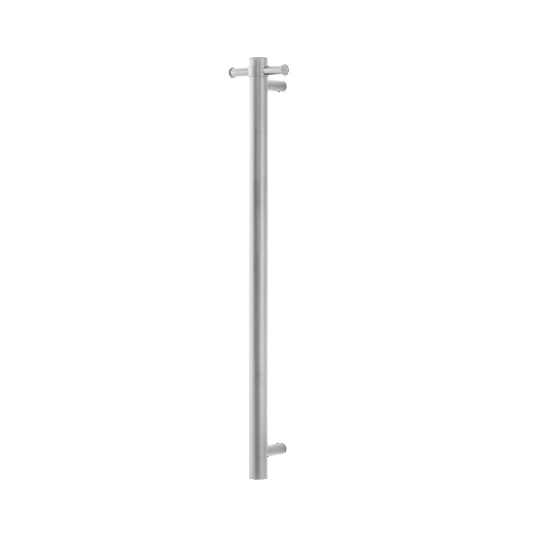 [41504] Round Vertical Brushed Nickel Electric Heated Towel Rack Single Bar
