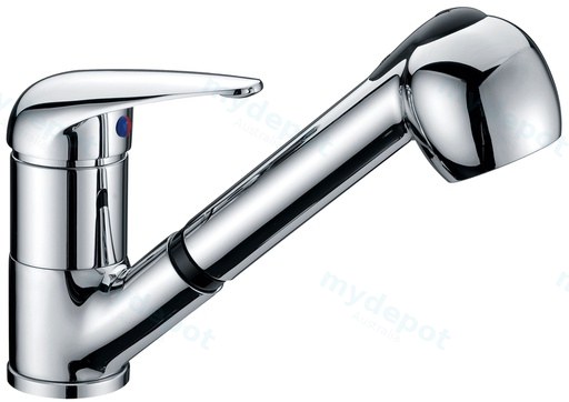 [43939] Ruby Slim Rectangle Handle Pull-Out Sink Mixer Chrome Lead Free