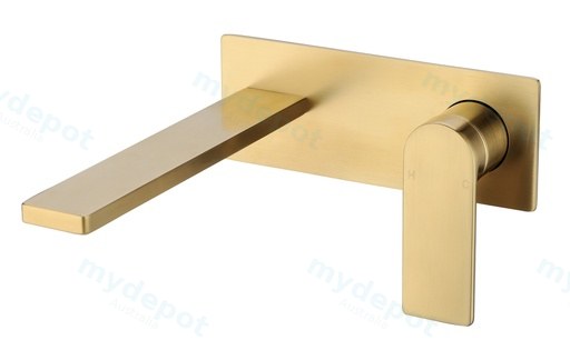 Ruki Brushed Gold Wall Basin Mixer