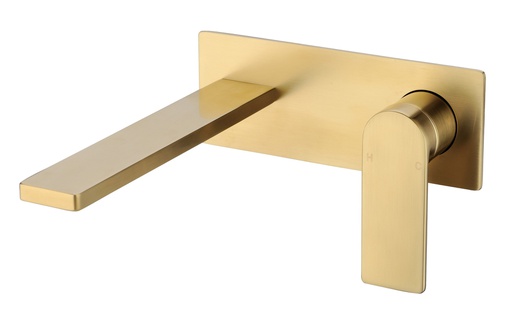 Ruki Brushed Gold Wall Basin Mixer