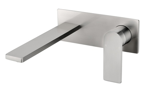 Ruki Brushed Nickel Wall Basin Mixer Lead Free